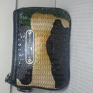 Betsey Johnson camouflage sequin wallet